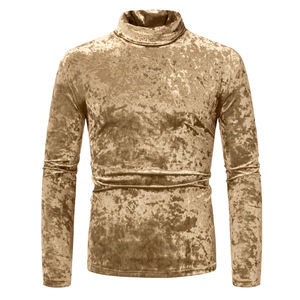 Pull en <span class=keywords><strong>velours</strong></span> doré à manches longues pour <span class=keywords><strong>homme</strong></span>, mode automne-hiver - Product Image 4