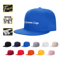 Casquette de baseball ajustable à 6 panneaux à visière plate avec logo personnalisé, 100 % coton sergé, style hip-hop, logo brodé personnalisé disponible