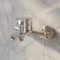 Robinet de bain-douche moderne personnalisé en laiton chromé avec poignée unique en zinc et valve en céramique pour salle de bain