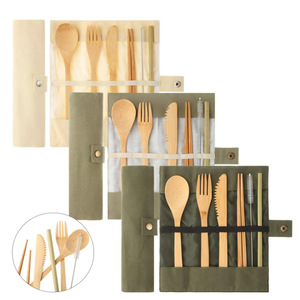 Customized eco-friendly <b>canvas</b> cutlery bags, picnic lunch stainless steel cutlery folding <b>roll</b> bags, colorful straw storage - Product Image 2