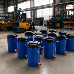 Vérin hydraulique autobloquant à simple effet avec verrouillage automatique de la écrou, capacité 500 tonnes, pour levage lourd en pont et exploitation minière - Product Image 1