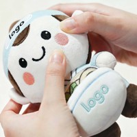 Porte-clés en peluche personnalisé avec logo ODM/OEM, personnage de dessin animé de serveur de ramen, poupée en peluche sur mesure à partir de dessin