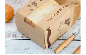 कस्टम मुद्रण ब्राउन क्राफ्ट बेकरी कुकीज़ डोनट टोस्ट बैग खाद्य ग्रेड स्पष्ट खिड़की के साथ रोटी पैकेजिंग सैंडविच कागज बैग