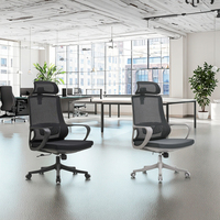 Chaise de bureau moderne en maille chromée Ekintop - Chaise de travail ergonomique pour visiteurs et cadres avec hauteur réglable et base pivotante