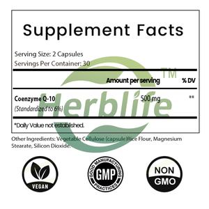 Cápsulas de CoQ10 de 500 mg de Venta Caliente, Marca Privada OEM ODM - Soporte Antioxidante para la Salud del Corazón y la Energía, Apoyo Inmunológico, Vegano - Product Image 2