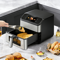 Freidora de Aire Digital Inteligente de 6.5L con Pantalla Táctil TFT de 4.3 Pulgadas, Recetas Integradas, Horno Eléctrico Digital a Color para Uso Doméstico