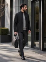 Veste décontractée pour homme YSYL à col montant, doublure en velours haute densité, polyester infroissable, thermique en graphène, épaisse, pour affaires