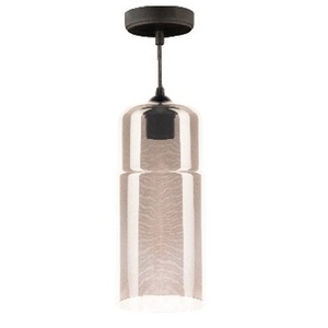 Smoked Glass <b>Pendant</b> Light <b>E27</b> 130x285mm Modern Ceiling Fixture - Product Image 1