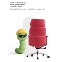 Chaise de bureau de style américain en cuir avec base à cinq étoiles et accoudoir pivotant - Chaise de bureau ergonomique inclinable pour un confort prolongé