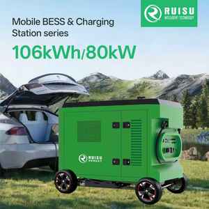 Аккумулятор Ruisu LiFePO4 106kWh 80KW DC-DC зарядное устройство для жидкостного охлаждения мобильный накопитель энергии гибридный солнечный аварийно-спасательное зарядное устройство - Product Image 2