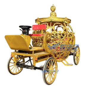 Carruaje de Boda Eléctrico de Lujo XCEGO, Modelo Cenicienta, Escultura Dorada de Alta Calidad, Transporte Especial Tipo Calabaza, Blanco, para 4-6 Personas - Product Image 1