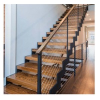 TAKA Escalier Droit Extérieur en Métal Sur Mesure avec Rampe en Acier Décoratif
