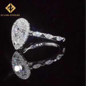 Anillo de Compromiso de Lujo con Diseño Personalizado, Joyería de Diamante Moissanita, Oro Sólido de 10K, Anillo de Bodas de Moissanita con Diamantes - Product Image 2