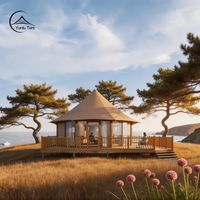 Suite de glamping de luxe hexagonale préfabriquée Botswana avec salle de bain intégrée pour tentes extérieures résistantes au vent de niveau 12