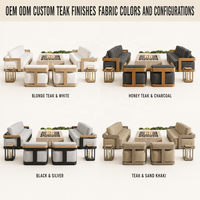 Mobilier d'extérieur en teck Mobilier d'extérieur de luxe pour hôtel Coussin modulaire Ensemble canapé-salon d'extérieur Meubles de patio