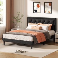 Cadre de lit moderne en velours professionnel avec design gain de place et tête de lit rembourrée douce pour une décoration intérieure technologique