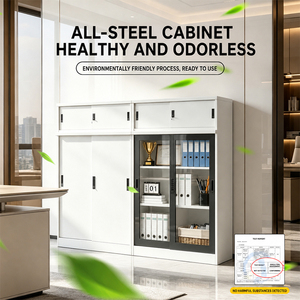Modern Steel Filing Cabinet Lockable Document Storage <b>Sliding</b> Door Metal Archive Cupboard for Office School Workshop Commercial - Product Image 2