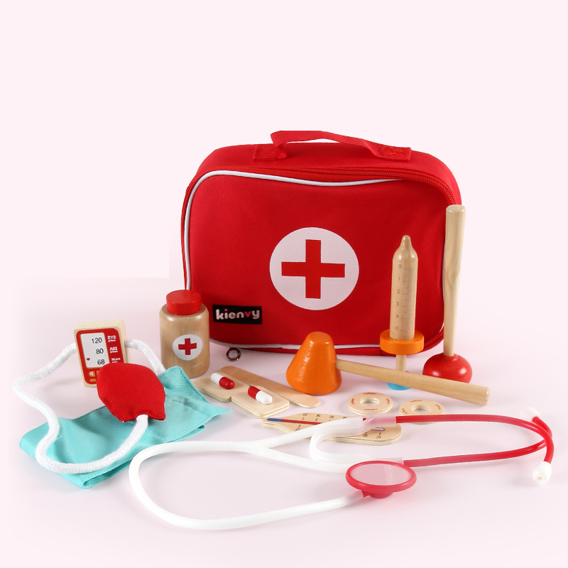 Лидер продаж, детский игровой докторский набор, игрушка, деревянная медсестра, инъекция, медицинская сумка, докторская игрушка