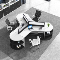 Bureau de travail moderne flexible à 120 degrés, cubicle personnalisé, table de bureau pour le personnel, pour hôpital/école, 8 personnes