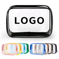 Sacs cosmétiques transparents personnalisés en gros, étuis de voyage en PVC pour femmes, cadeaux promotionnels, pochette cosmétique avec logo