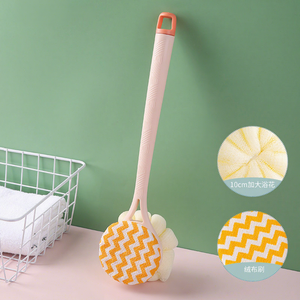 Sikat mandi ramah lingkungan dua sisi pegangan panjang dengan sikat gosok nilon 2 in 1 wol lembut untuk pembersihan mendalam - Product Image 6