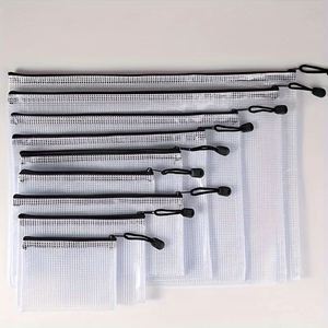 Transparent PVC Mesh Zipper <b>File</b> Bag A4 Size Student test Paper Customized logo Printing Portable <b>File</b> <b>Storage</b> Device - Product Image 3