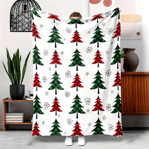 Christmas Christmas Tree Santa Reindeer Flannel <b>Blanket</b> Throw <b>Blanket</b> Nap <b>Blanket</b> Party Decor Xmas Gift Machine Washable - Product Image 2