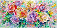 JZ Abstrait Texture Décor À La Maison Oeuvre 3D Main Grand Mur Coloré Art Peint À La Main Original Personnalisé Peinture À L'huile De Fleurs