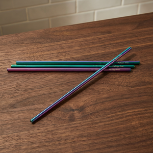 Modern Metal <b>Drinking</b> <b>Straws</b> 4-Pack Reusable Bar Accessories Purple Green Blue - Product Image 3