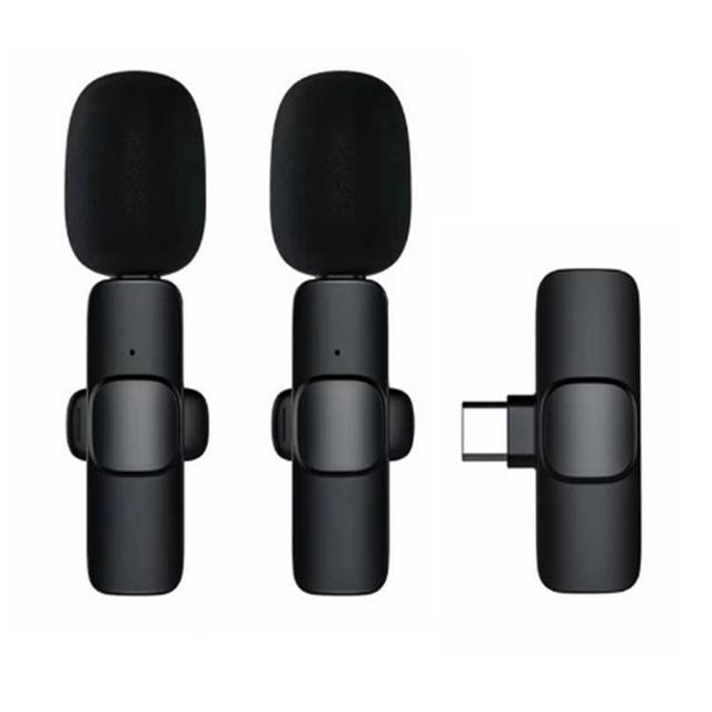 2in1 Bluetooths Microphone K9 Wireless Lavalier Microphone Noise Reduction Outdoor Live Broadcast USB Lavalier Microphone