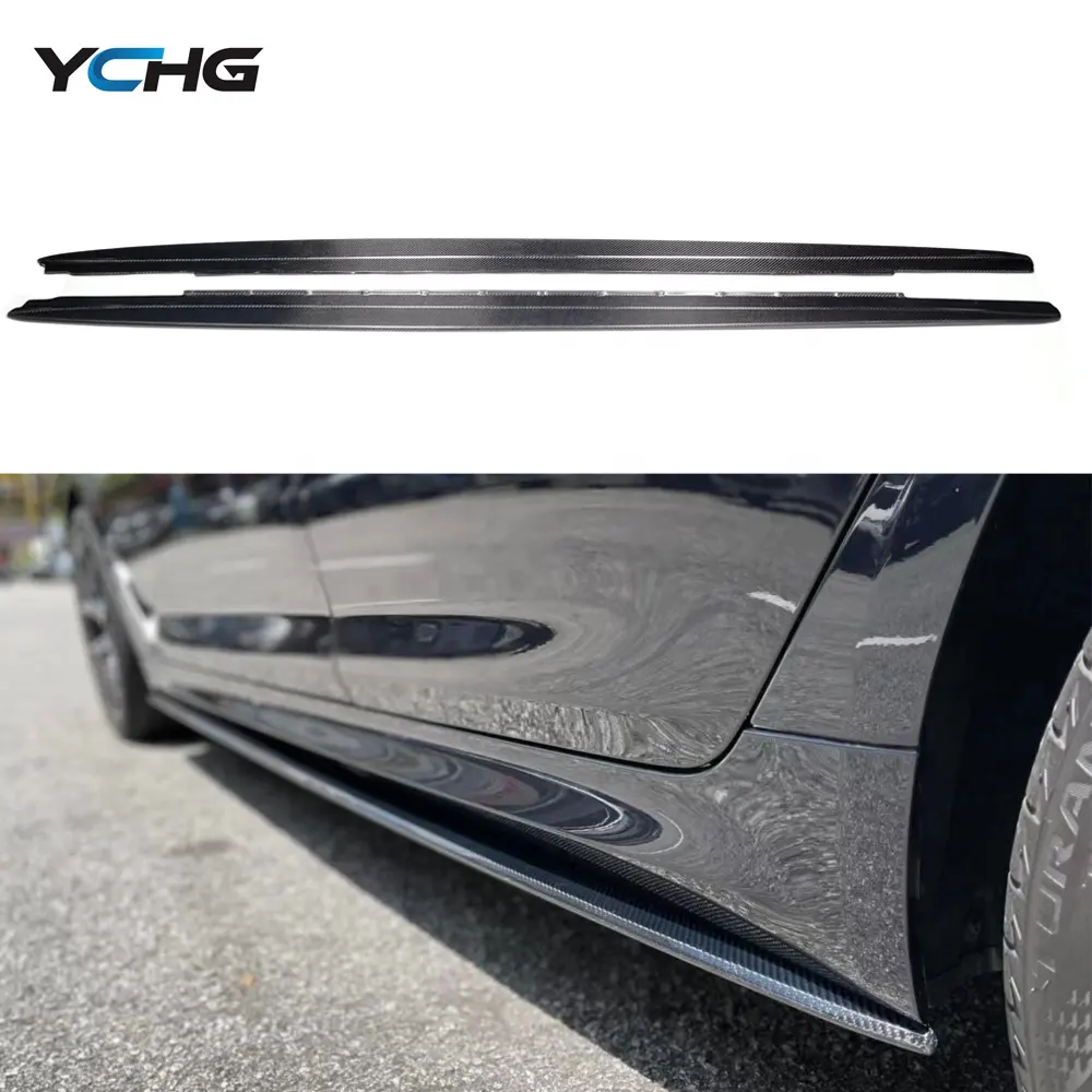 G30 M Performance style carbon fiber side skirts extensions for BMW 5 series G30 Sedan F90 M5 M sportSide Bumper Extensions 2017