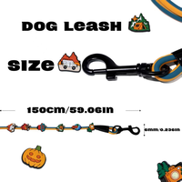 Laisse de chien de camping NOVIPET, laisse de chien en corde ronde en PVC imperméable avec de jolis charms en silicone 3D, laisses pour animaux de compagnie durables pour la randonnée en plein air