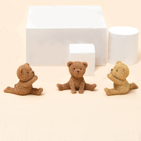 Ensemble de sculptures d'ours en résine, artisanat moderne unique, animaux mignons de dessin animé, ornement de bureau