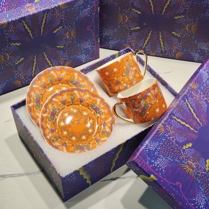 European Style Light Luxury Bone China High-End Afternoon Tea Plate Coffee <b>Cup</b> <b>Set</b> Exquisite Eco-Friendly Gift Box Porcelain - Product Image 5