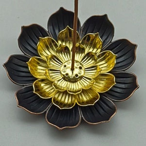Brass Lotus <b>Incense</b> Stick Holder Chinese Style Ash Catcher <b>Incense</b> Burner Pack for Aromatic <b>Incense</b> <b>Cones</b> and Sticks - Product Image 2