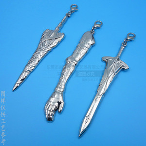 Pendentif en métal à thème épée, breloque en alliage de zinc, bijou cadeau, modèle forme géométrique, couleur vive - Product Image 1