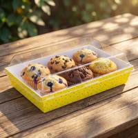 Boîtes à pâtisserie personnalisées avec logo imprimé, couvercle transparent, faible MOQ, robustes, résistantes à la graisse, contenants alimentaires, prix usine, vente en gros