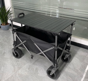 Chariot à roulettes OEM personnalisable avec table extensible, hauteur réglable, pare-soleil pliable, en métal, quatre roues, capacité de charge de 198,4 kg, pour extérieur - Product Image 2