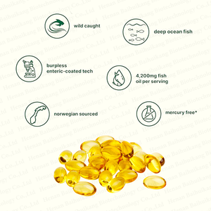 Capsule di Olio di Pesce ad Alta Purezza 4200Mg 3X, Integratore Quotidiano di Olio di Pesce con EPA e DHA, Gusto Limone - Product Image 4