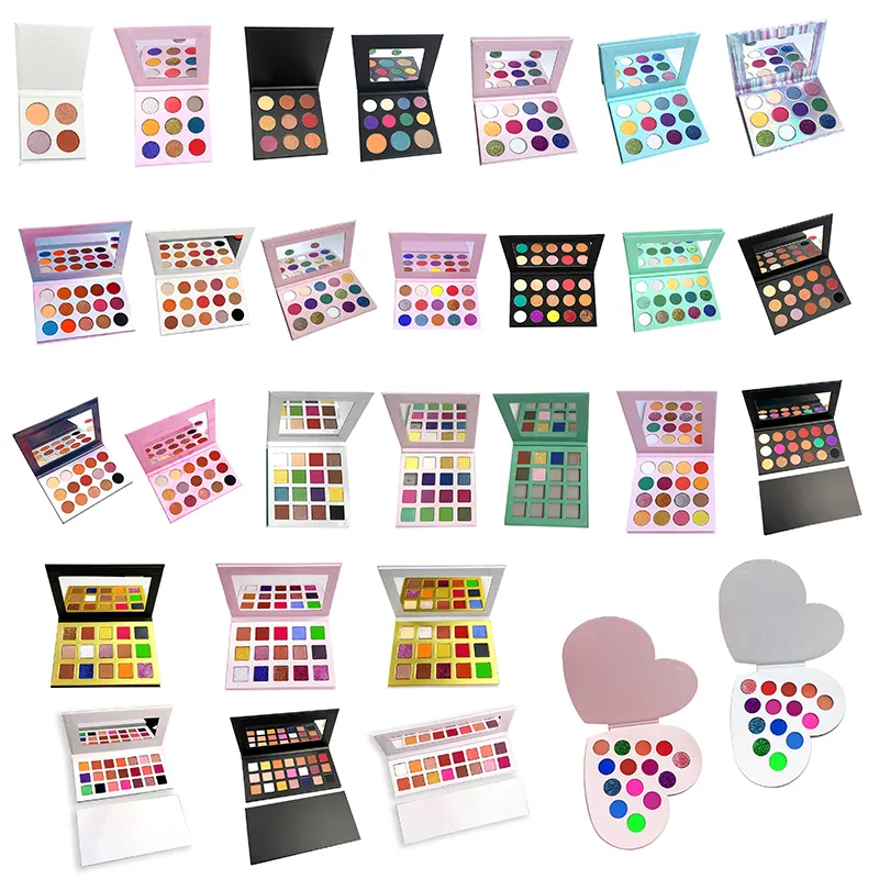 Paleta de sombras para olhos com logotipo personalizado, maquiagem de cosméticos de alta qualidade, sombra brilhante de marca própria, maquiagem vegana