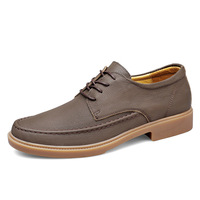 Chaussures d'automne pour hommes, style coréen, en cuir véritable, décontractées, respirantes, antidérapantes, à lacets, pour le bureau et la carrière, tendance, rétro