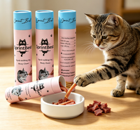 Emballage en tube de papier de qualité alimentaire avec logo personnalisé, recyclable, pour bâtonnets pour chats, friandises lyophilisées pour animaux de compagnie, friandises à mâcher pour chiens