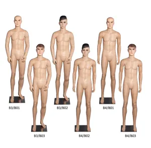 Skin tone adult realistic male maniquies plastic men model