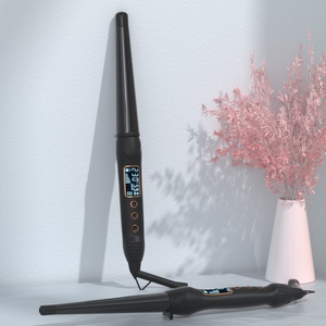 Rizador de pelo de cerámica profesional, pantalla LCD de temperatura, herramienta eléctrica para peinar el cabello para uso doméstico, diseño de cono de flor de pera - Product Image 6