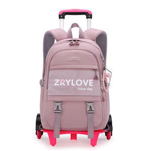Custom Logo Children's Trolley School Bag for Elementary Girls Six <b>Wheels</b> Rolling <b>Backpack</b> Fashion Students Kids Trolley Bags - Product Image 1