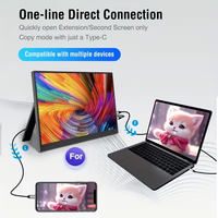 Moniteur portable sans fil de 15,6 pouces avec projection par détection de gravité, écran horizontal et vertical