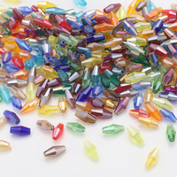 Perles de cristal couleur AB 3x6mm 4x8mm 6x12mm, perles en verre à facettes biconiques longues, matériel artisanal en vrac pour la fabrication de bijoux DIY