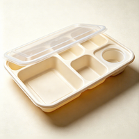 Boîte à lunch en plastique de qualité alimentaire multi-compartiments avec forme personnalisée et thermoformage pour l'emballage alimentaire des restaurants et des services de traiteur