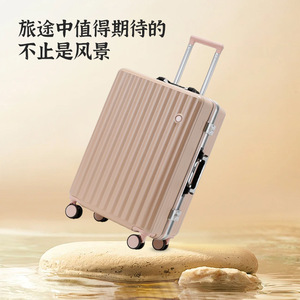 <b>Suitcases</b> Trolley Case 20 Inch Stripe Pattern With <b>Lock</b> Durable Lightweight Travel Bag Unisex Summer 2023 - Product Image 3