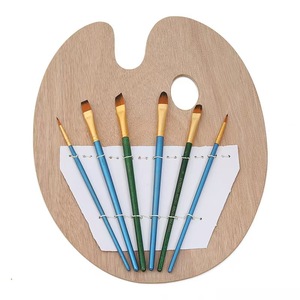 Ensemble de palettes à <span class=keywords><strong>peinture</strong></span> en bois avec 6 pinceaux - <span class=keywords><strong>Palette</strong></span> d'artiste pour la <span class=keywords><strong>peinture</strong></span> - Product Image 1